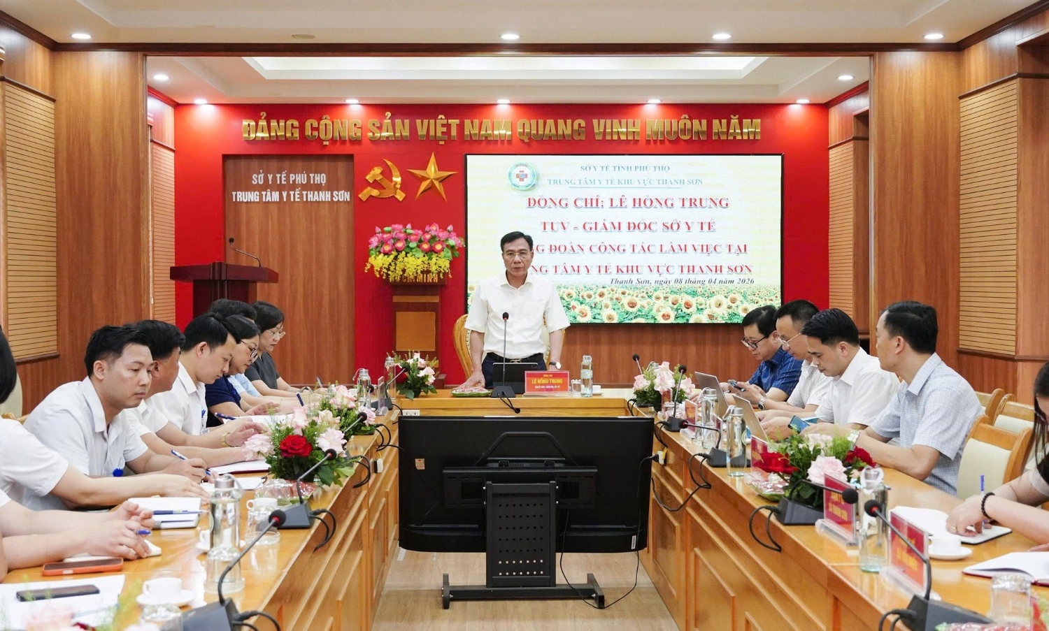 Trung tâm Y tế Thanh Sơn đón Đoàn công tác Sở Y tế Phú Thọ đến kiểm tra, chỉ đạo