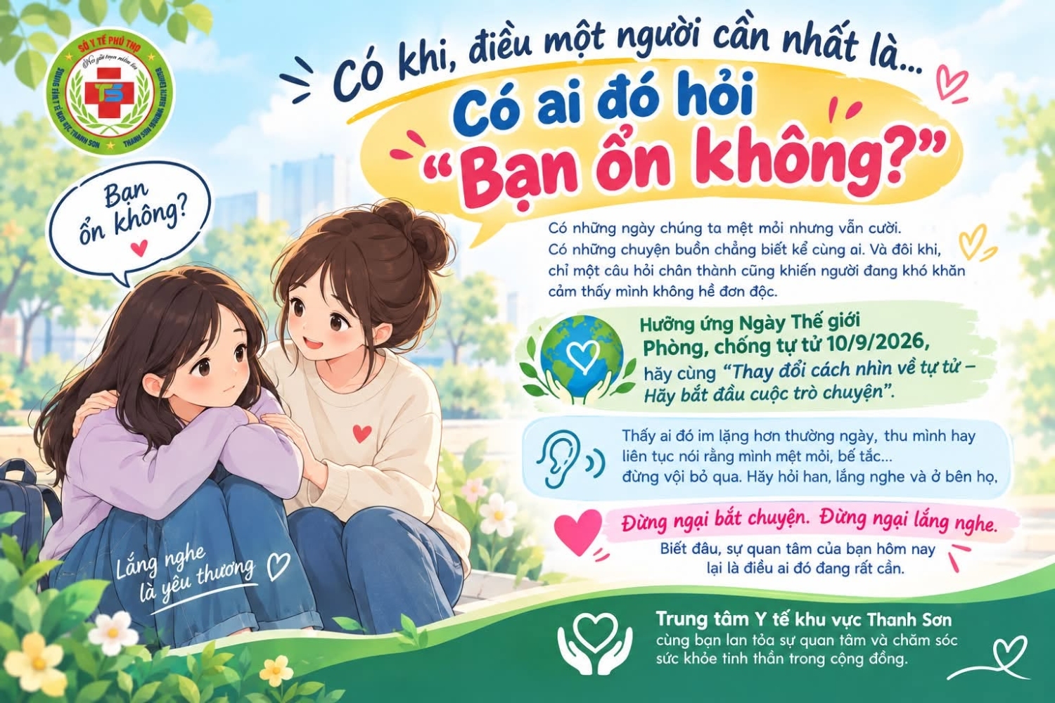 CÓ KHI, ĐIỀU MỘT NGƯỜI CẦN NHẤT LÀ… CÓ AI ĐÓ HỎI “BẠN ỔN KHÔNG?