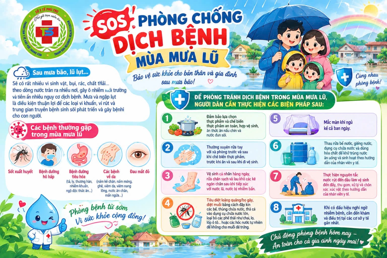 Phòng chống dịch bệnh mùa mưa lũ